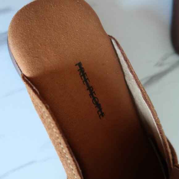 Free people At Ease Loafers Flats Size 9 Genuine Leather Cognac Brown - Picture 5 of 6